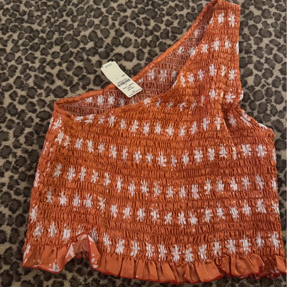 Orange Smocked Off the shoulder top - Picture 1 of 3
